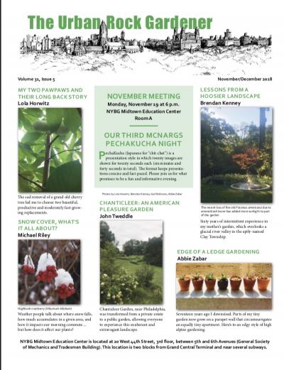 The Urban Rock Gardener Nov/Dec 2018