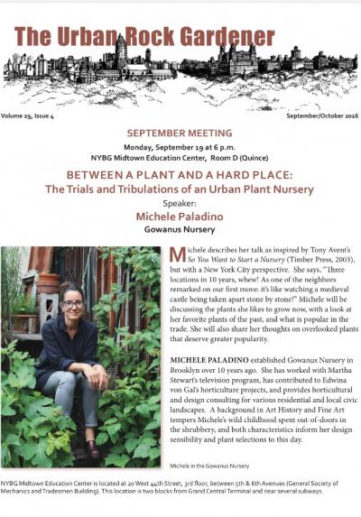 The Urban Rock Gardener Sept/Oct 2016