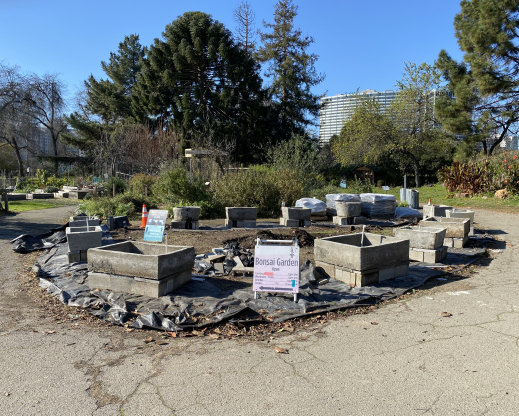Troughs in place, ready to begin on the crevice garden Troughs in place, ready to begin on the crevice garden