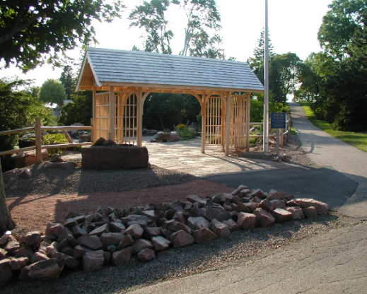 The entrance structure built by students The entrance structure built by students