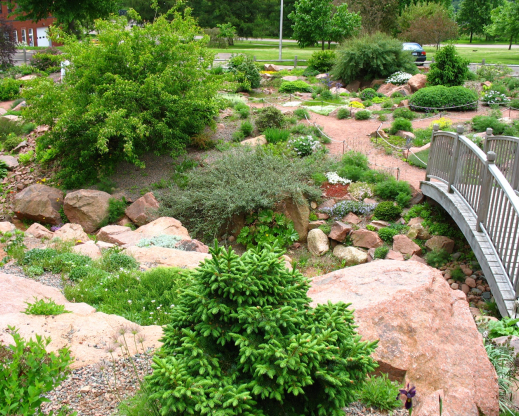 View of the garden from the look-out deck View of the garden from the look-out deck