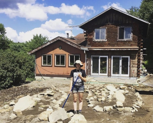 The rock garden in development