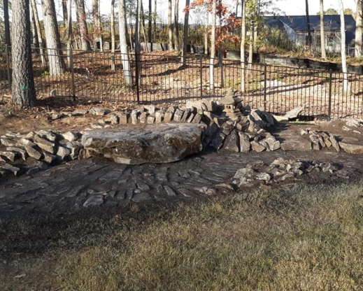 Construction of the crevice garden complete and ready for planting