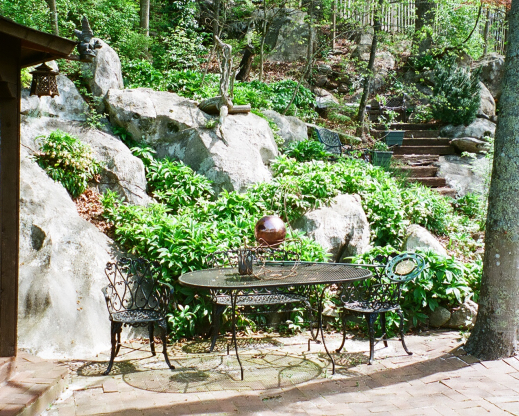 Sitting area by the beautiful stones Sitting area by the beautiful stones