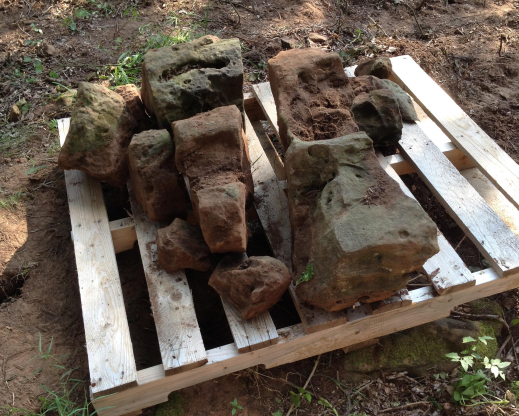 Rocks collected and ready for construction