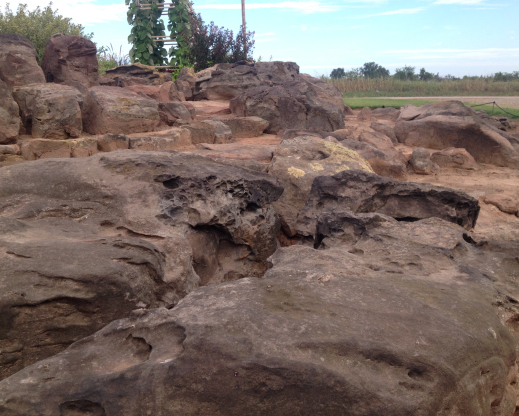 The finished rock garden before planting.