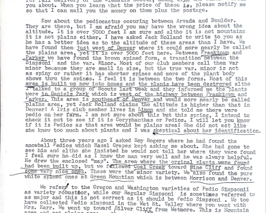 Photo of letter from Mary Ann Hitchcock  to  Claude Barr   Courtesy of Kelly Grummons)