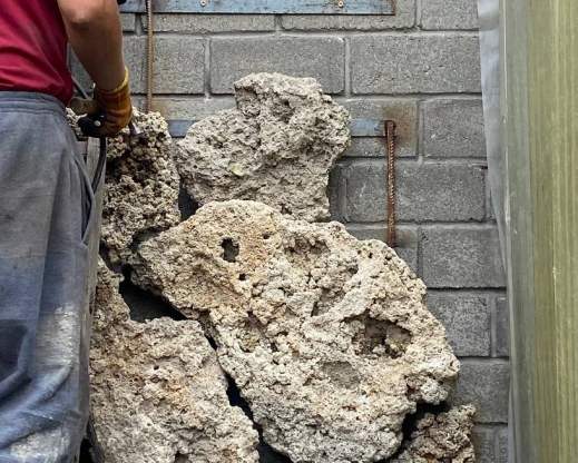 Building the tufa wall