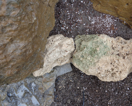 Tufa cut and fit together to form a sturdy structure. Tufa cut and fit together to form a sturdy structure.