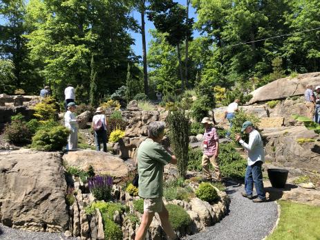 Conference attendees in Bill Stark and Mary Stauble’s garden