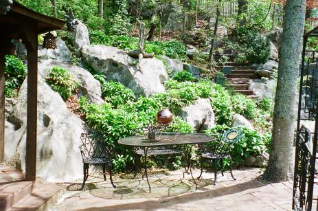 Sitting area by the beautiful stones