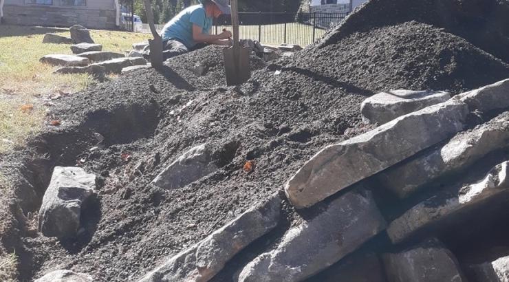 Working on getting the stones in place